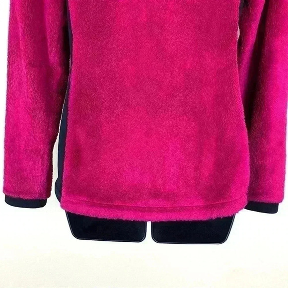 The North Face Women’s Magenta Fleece Full Zip Fuzzy Crop Neck Jacket Size M - Picture 12 of 14
